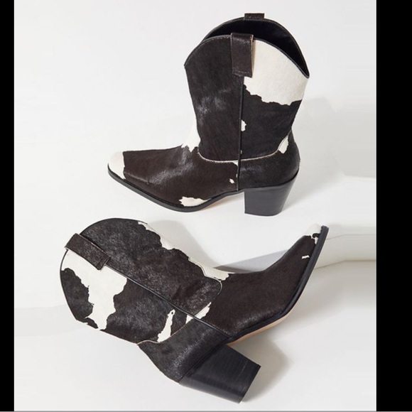 UO Cow Print Pony Hair Western Cowboy Boots - Picture 2 of 4